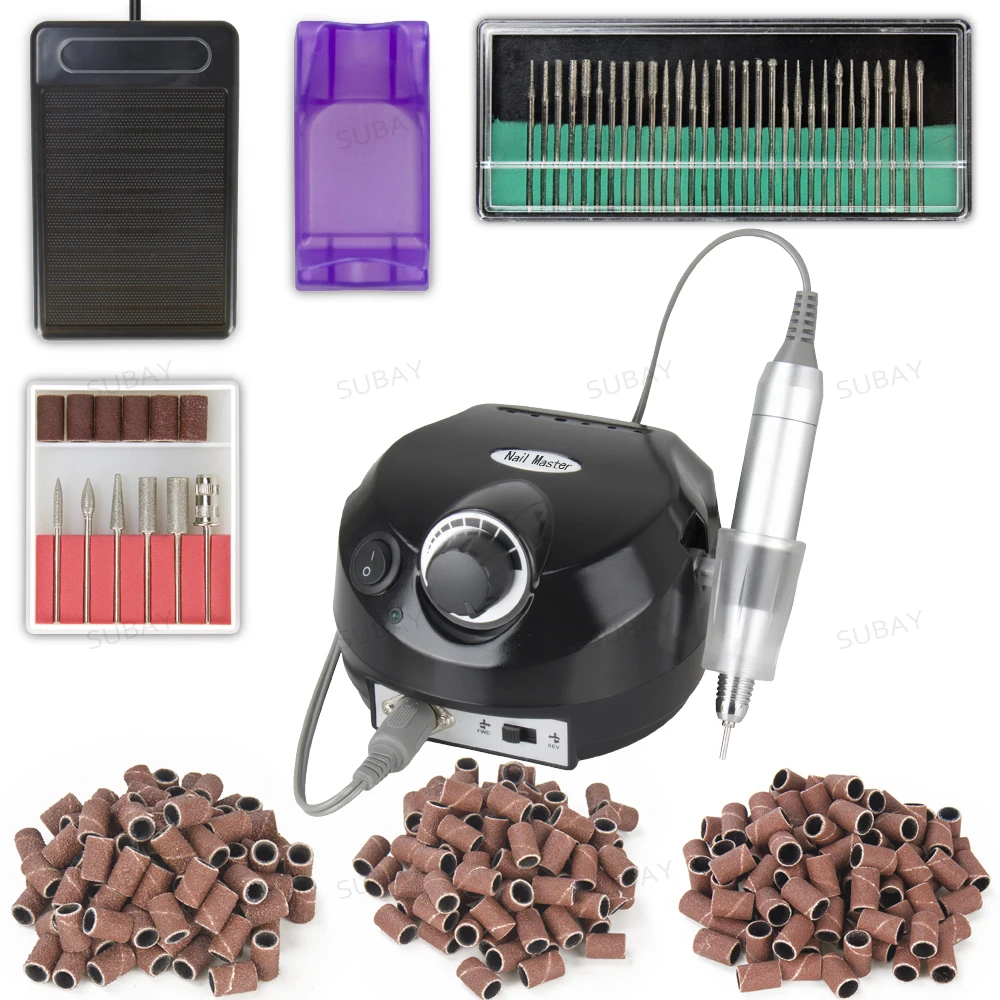 

35000 RPM 110V/220V nail drill machine + Sanding Bands + Drill Bits Set Professional Machine Manicure Kit nail tools set