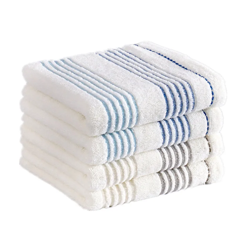 

32x72cm Absorbent 100% Cotton Stripe Washcloth Soft Comfortable Bathroom Family Adult Hand Face Towel
