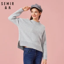 SEMIR осенне-зимний женский свитер, вязаный высокий эластичный джемпер, женские свитера и пуловеры, женские черные розовые Топы