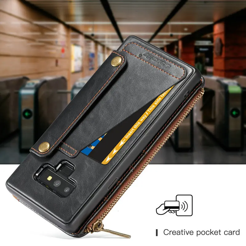 Кожаный чехол для телефона Samsung note 9 CaseMe кожаный бумажник с отделениями карт и