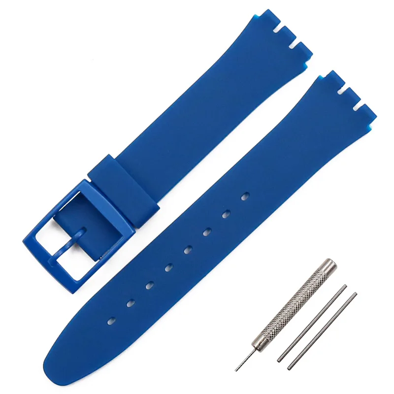 Аксессуары для часов с пряжкой силиконовый ремешок для мужчин и женщин для Swatch SUOB704 720 SUOZ147SUOW100 GW164 GB274 SUTB402 ремешок для часов - Цвет ремешка: blue