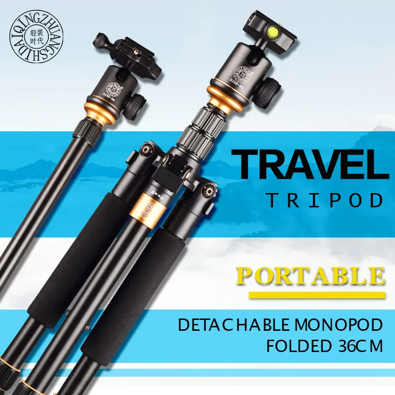 Qingzhuangshidai Q999S Travel font b Tripod b font Aluminum Professional Camera 36cm font b Tripod b