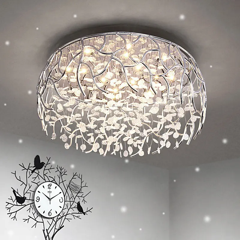 Современные Хрустальные потолочные светильники для гостиной luminarias para sala plafon