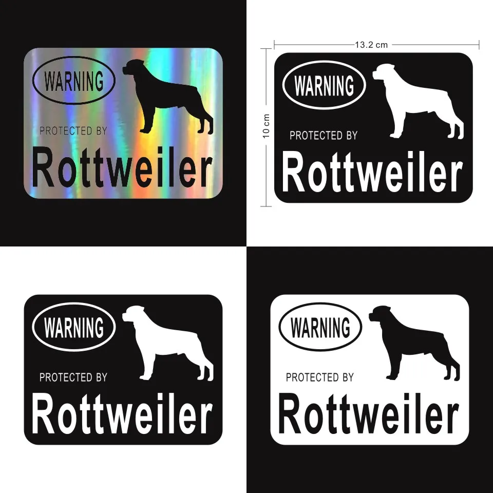 Anycuros Creative Fashion Warning Protected By Rottweiler Dog Vinyl Car  13 (2)