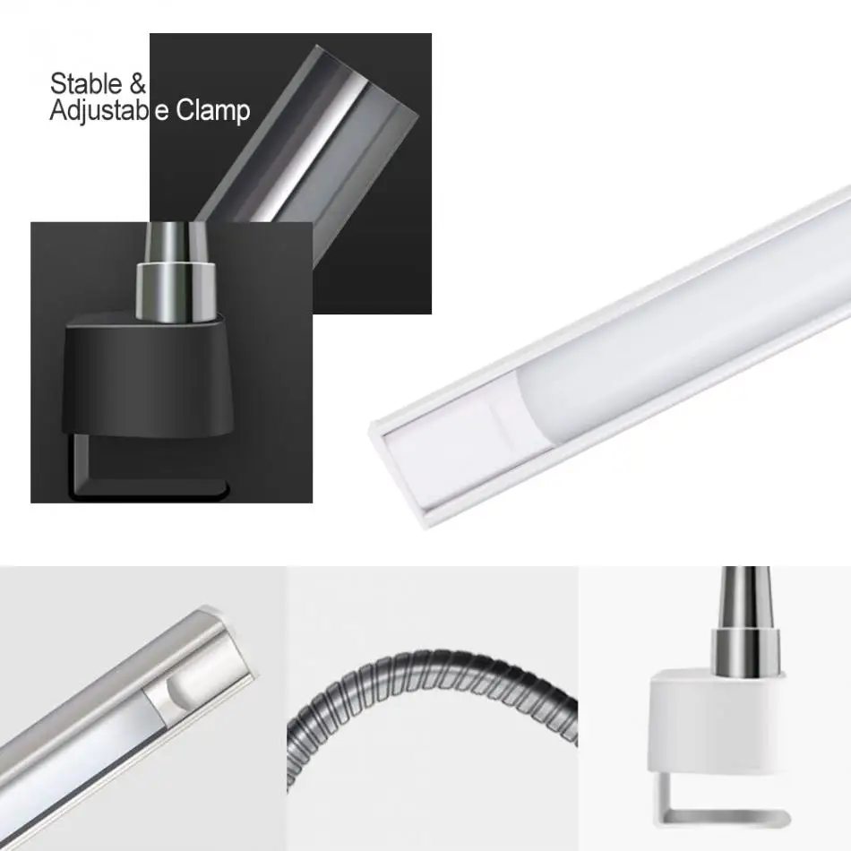 Регулируемый светодиодный настольный светильник для дизайна ногтей с поворотом на 360 градусов, ультра-тонкий металлический светильник для ухода за глазами, холодный светильник для тату-салона, маникюра, настольные лампы