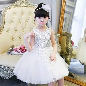 

2018 Girls floral Princess party Dress summer children clothing girl Wedding Birthday show 3-10 years tutu baby girl clothes