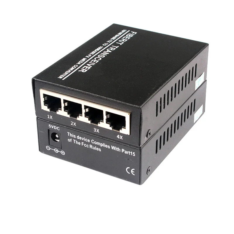 

1 Pair 1000Base 1.25G SC Netlink 20Km Fiber Optical media converter Simplex mode Optic 4port RJ45 20KM Fiber Optic Transceiver