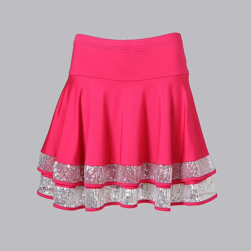 Latin Dance Skirt Women Double Design Skirts Adult Latin Ballroom Practice Skirts