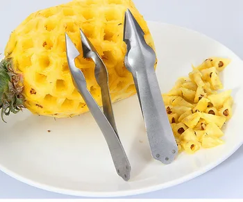 

by dhl 1000pcs high quality Stainless Steel Cutter Pineapple Eye Peeler Pineapple Seed Remover Clip Home Kitchen Tools