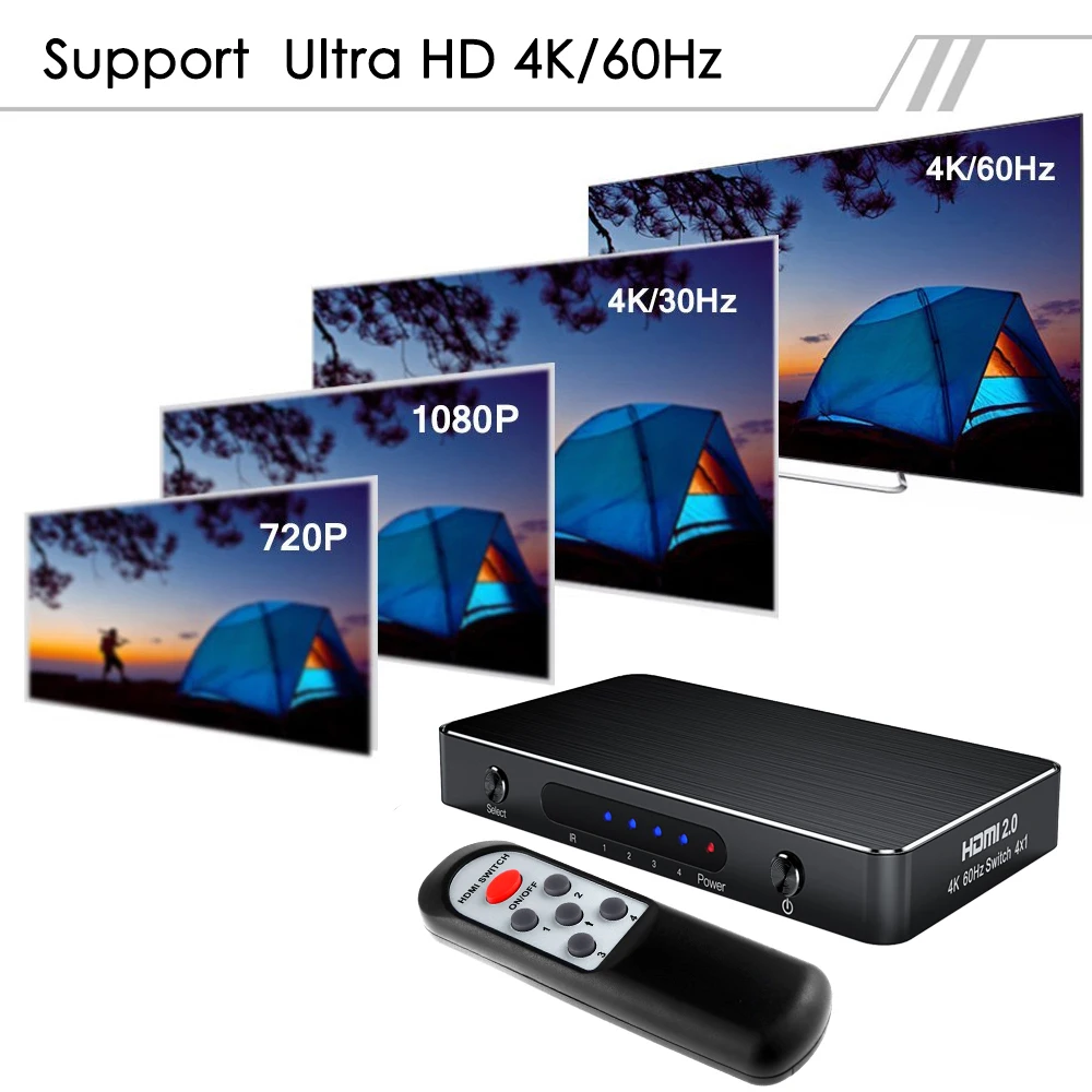 4 портовый HDMI 2 0 переключатель Aikexin 4x1 в 1 выход 3840X2160P/60 Гц HDCP 4K x 2K 1080P для XBOX 360 PS3