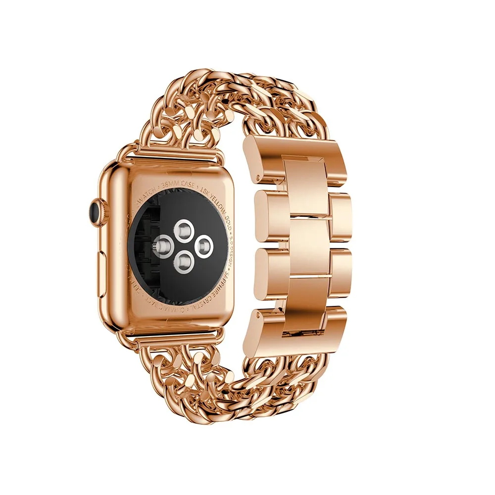 Ремешок из нержавеющей стали для Apple Watch Band 4 42 мм 44 мм металлический браслет Смарт-ремешок для iWatch Series 1 2 3 38 мм 42 мм