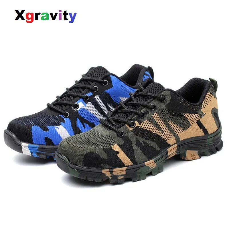 

Xgravity Female Camouflage Army Puncture Proof Boots Outdoor Steel Toe Cap Military Work & Safety Boots Shoes Women Shoes C299