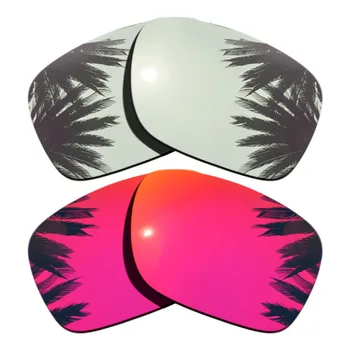 

2 Pairs Polarized Replacement Lenses for Oakley Holbrook Frame Silver & Midnight Sun Mirrored