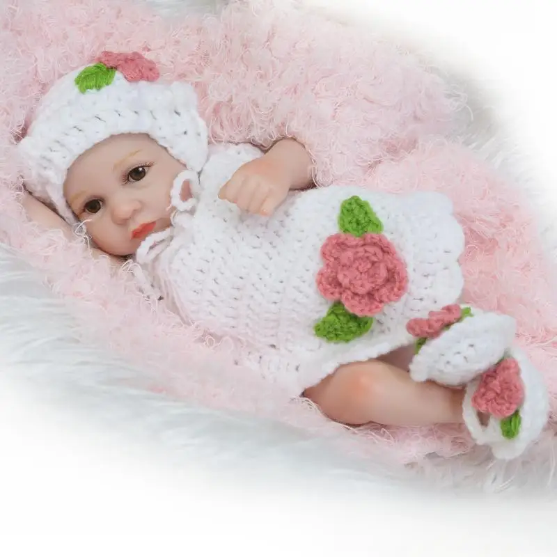 

NPK mini doll reborn 26cm full silicone reborn baby girl dolls toys for children gift Bebes reborn bonecas
