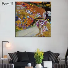 Quadros Gustav Klimt – peinture à l'huile imprimée maman et bébé sur toile