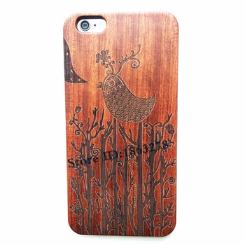 

29Style Bird with Tree Branch Design Wood Phone Case For Iphone 5 5S SE 6 6S 6Plus 7 7 8 Plus Retro Iphone8 Carving Wooden Cover