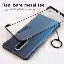 Ультратонкий Бескаркасный Прозрачный матовый чехол для телефона из поликарбоната для Oneplus 7 7Pro 6 6T 5 5T с кольцом из веревки защитный чехол Coque Funda