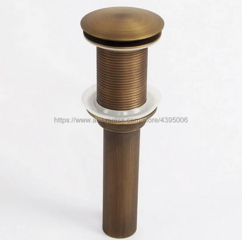 

Antique Brass Basin Sink Pop Up Waste Drain W/ Round Cover Without Overflow Bsd004