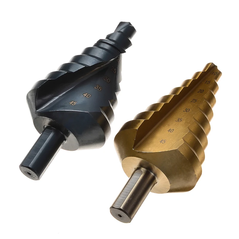 2PCS Gold/Black 10 45mm High Speed Steel Core Drill Bit Step Cone
