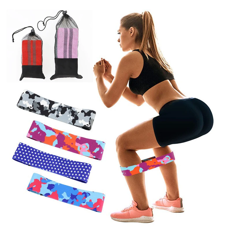 Bandas de resistencia de cadera con patrón impreso, bandas elásticas para ejercicios de pierna para gimnasio, Yoga, equipo de entrenamiento de estiramiento|Bandas de resistencia| - AliExpress