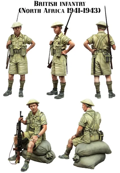 1/35 масштаб WW2 британских солдат в Северной Африки 2 человека Второй мировой войны