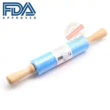 Силиконовая Скалка антипригарная поверхность деревянная ручка