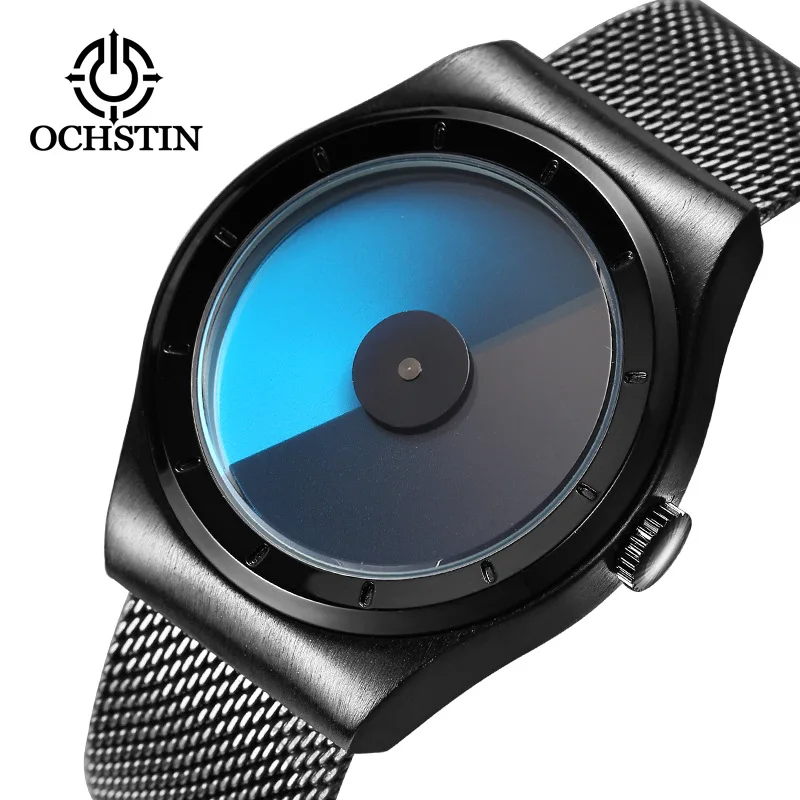 

Creative Quartz Watches Men Casual Fashion Colorful Dial Stainless steel Mesh Band Turnable Watch Clock Male Female Couple Reloj