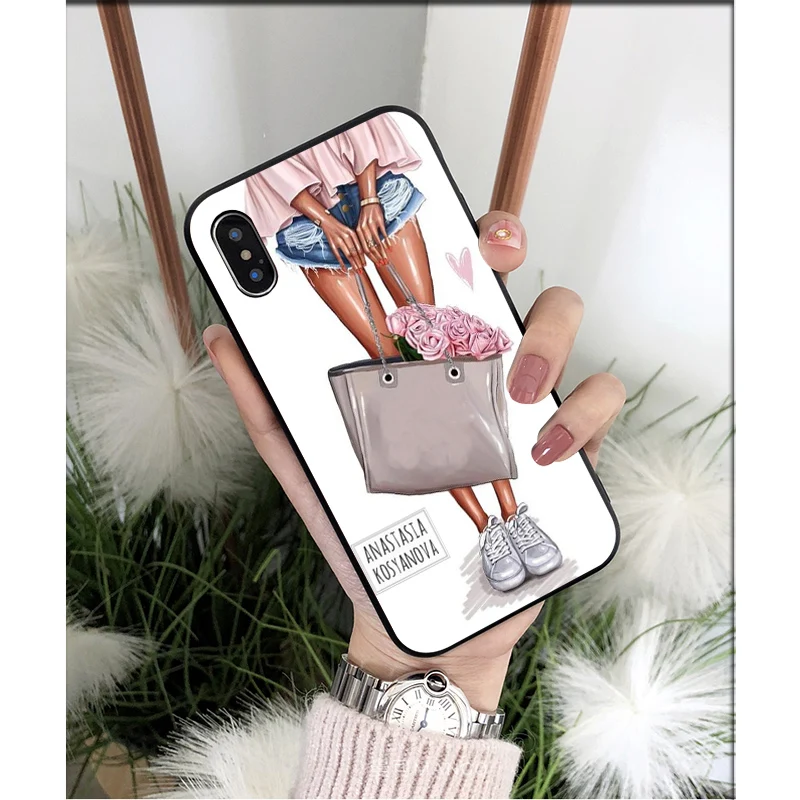 Yinuoda VOGUE, Рождественская Принцесса, девочка, босс, кофе, чехол для телефона Apple iPhone 8, 7, 6, 6S Plus, X, XS, MAX, 5, 5S, SE, XR, чехол