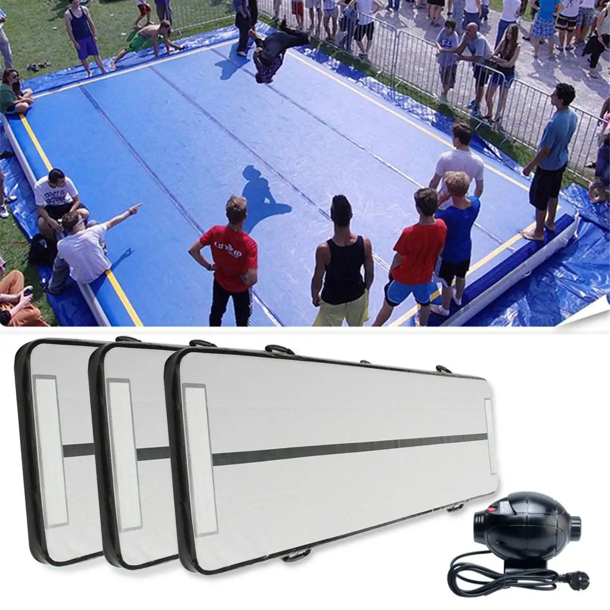 

300x90x10cm Inflatable Air Track Tumbling Floor Gymnastics Training Pad GYM yoga Mat Taekwondo Air Cushion with Air pump