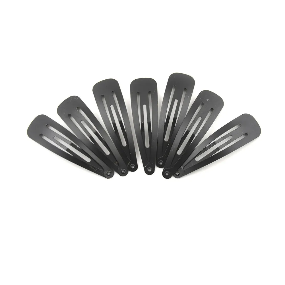 50Pcs Solid Black Baby BB Hair Clip Bow Barrettes Children Hairpin