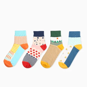 

No Box JULY'S SONG Happy Socks Women Socks Winter Thick Crazy Cute Art Funny Socks 3d Print Crazy Pink 4 Pairs