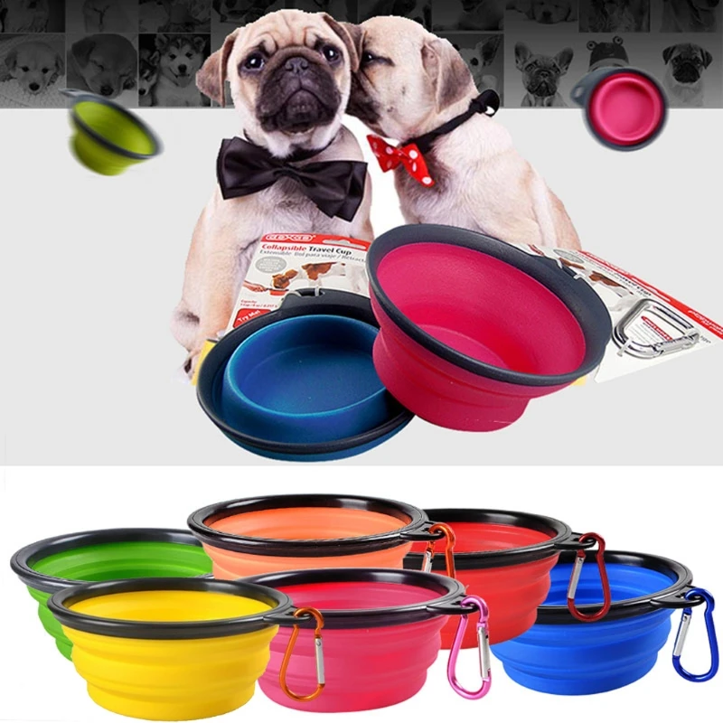 Portable Pet Folding Dog Food Drinking Water Bowl Feeding Feeder