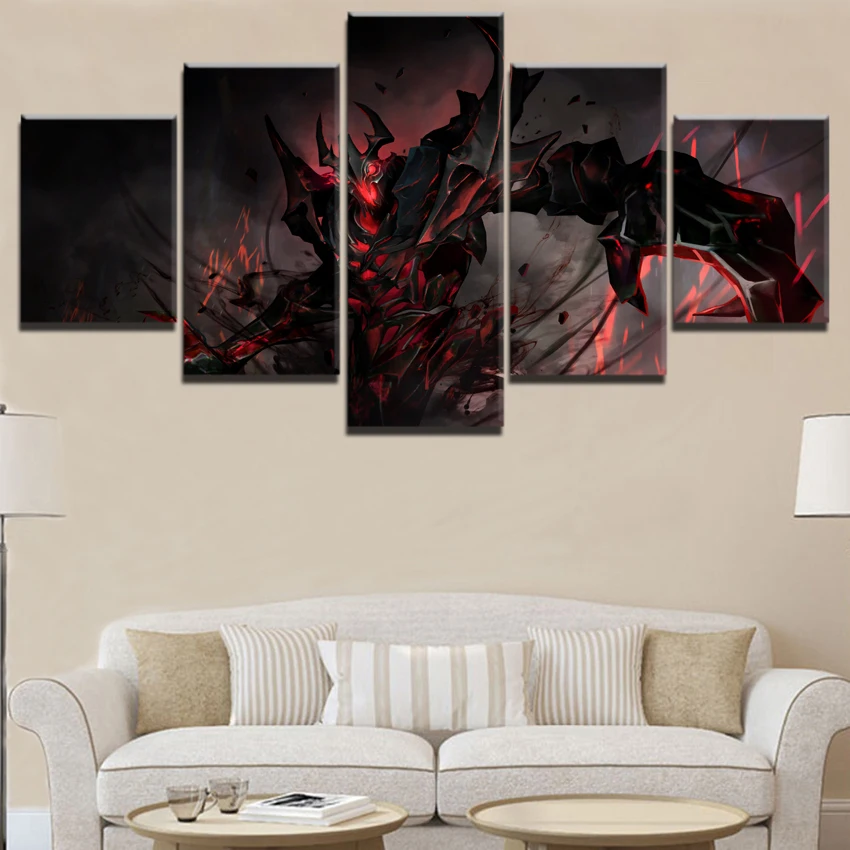  Canvas HD Printed Poster Living Room Decoration Frameworks 5 Pieces DotA 2 Shadow Fiend Game Painti