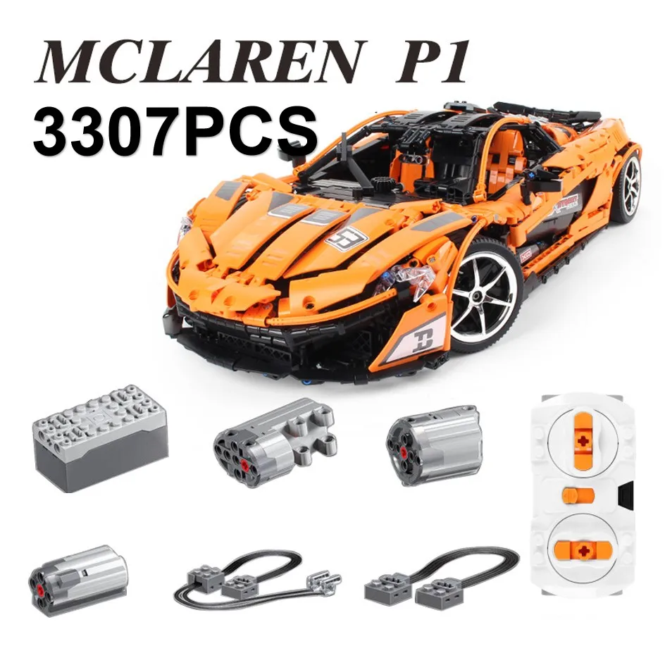 

3307PCS Assemble Remote Control Super Racing Car Mclaren P1 Building Blocks Educational Toys For Children