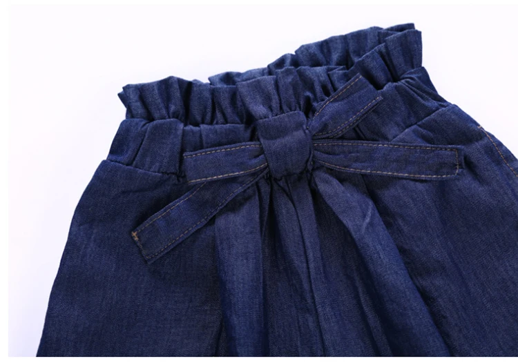 Простые Широкие штаны в китайском стиле для девочек от 6 до 16 лет, летние штаны до щиколотки для девочек-подростков весенние хлопковые свободные штаны