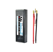 XXL Hard Case RC Car LiPo Battery 7.4V 5500mAh 35C max 70C 2S Banana Connector AKKU Car RC10B4 RC10T4 Evader