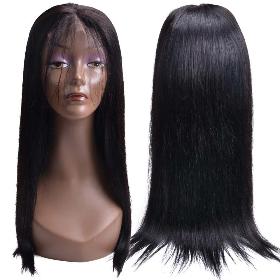 

150% Density Malaysian Straight Lace Front Human Hair Wigs Natural Color 4X4 Lace Frontal Closure Wig Remy Free Shipping