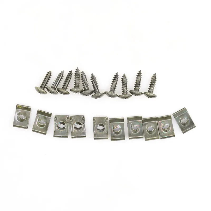 10sets/lot Motorcycle Car Spring Metal Retainer Screw U-Type Car Clips Fit Hole M4 M5 Self-tapping Screws