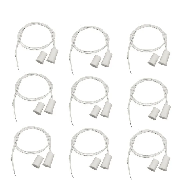 10pairs MC-38 Wired Door Window Sensor Magnetic Switch for Home Alarm System,When Sensor together,normally Closed NC 1