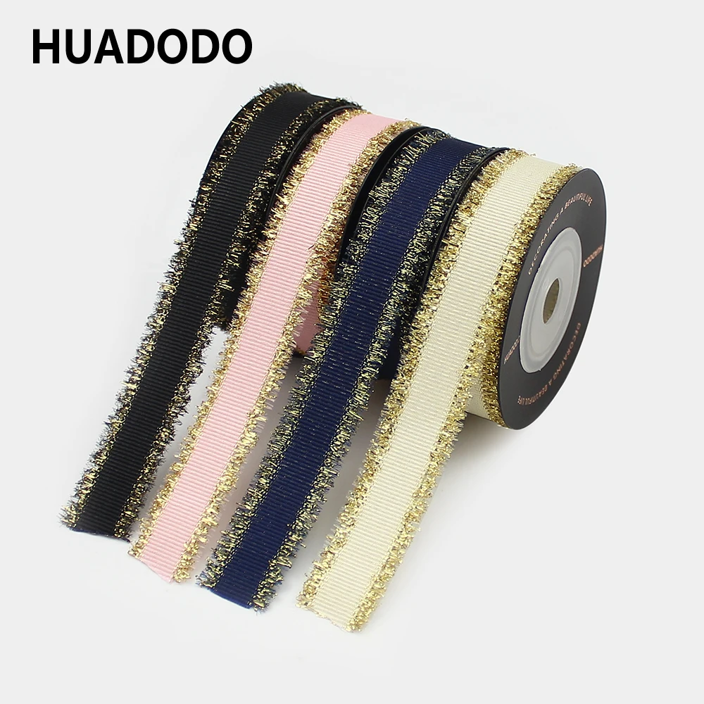 Золотистые корсажные ленты HUADODO с бахромой 5 ярдов 16 мм лента золотистым