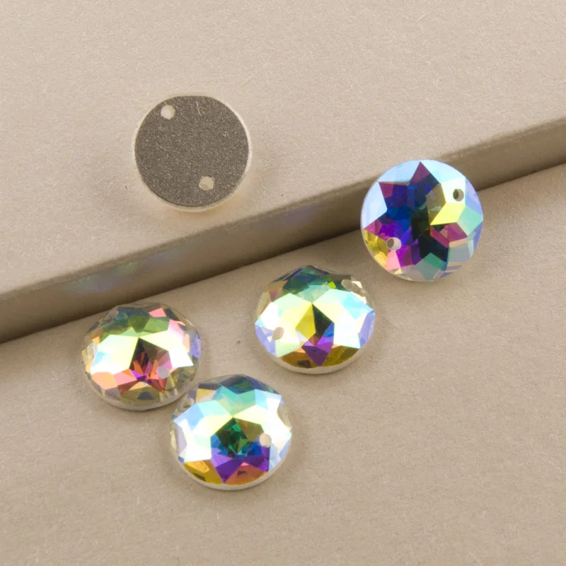 YANRUO 2006TH All Sizes AB Round Flat Back Glitter Strass Sew On Rhinestones Crystal Glass Stones For Jewelry Making