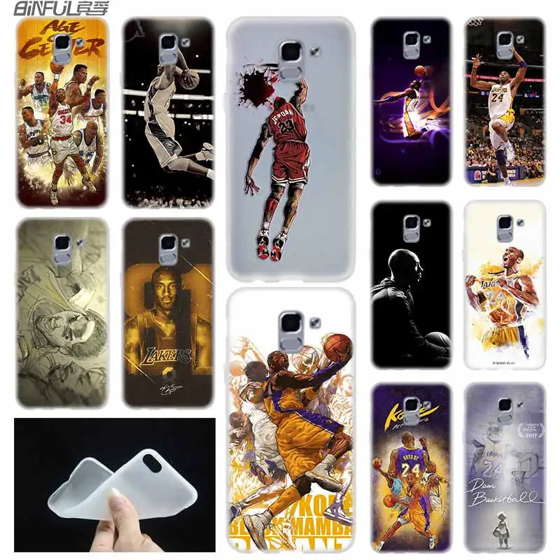 

case Soft Cover TPU For Samsung Galaxy J6 J8 J3 J5 J7 J4 Plus 2018 2016 2017 EU Prime Pro Ace j610 Dear Basketball Kobe Bryant
