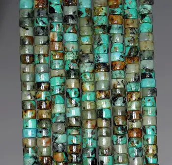 

6x3mm African Turquoise Gemstone Heishi Slice Rondelle Loose Beads 15.5 inch Full Strand (90184714-842)