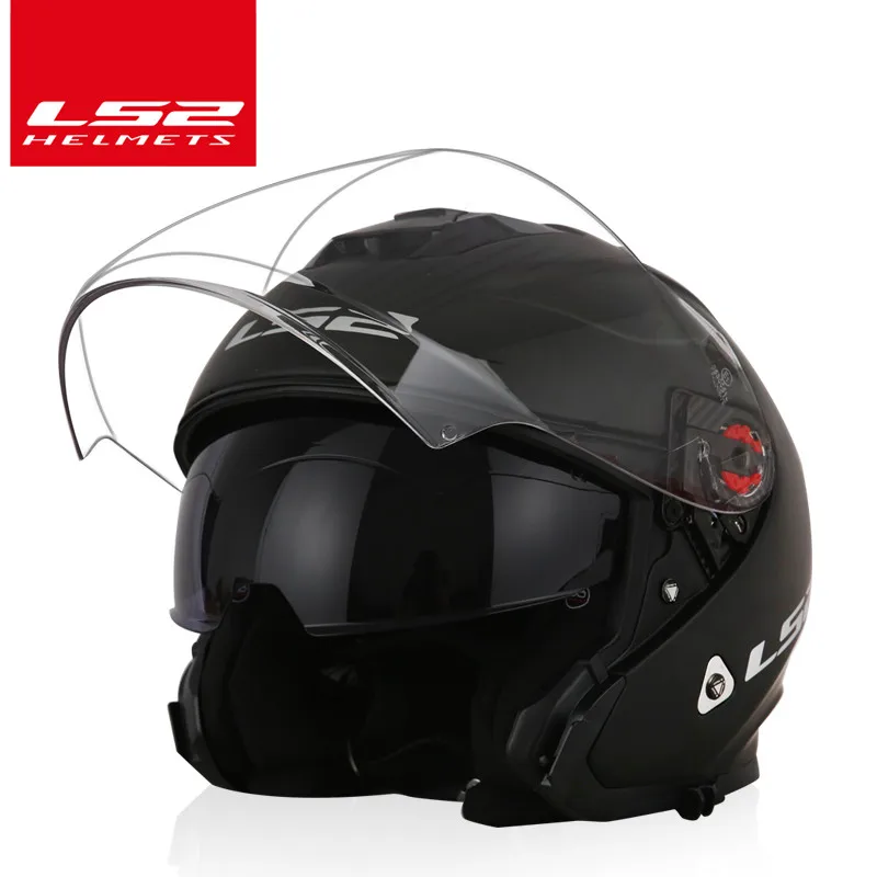 LS2 OF521 мотоциклетный шлем с открытым лицом ls2 полудвойные линзы гоночные шлемы мотоциклетный шлем cascos casque - Цвет: 1