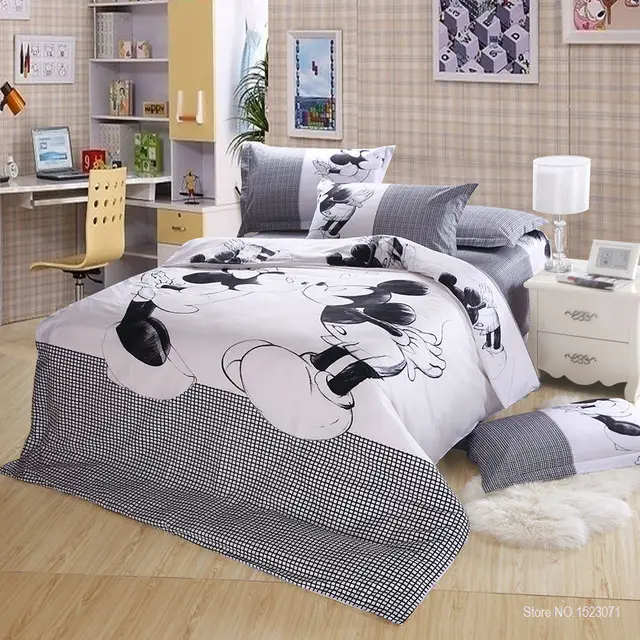 100 Cotton Kissing Mickey Minnie Mouse Bedding Sets 4pcs Queen 100 Cotton Kissing Mickey Minnie Mouse Bedding Sets 4pcs Queen King Nice Bed Linen