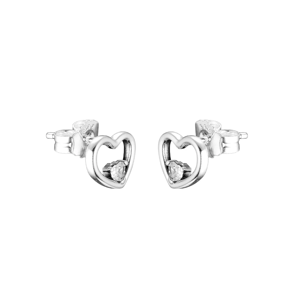 

Серьги-гвоздики женские из серебра, в форме сердца
