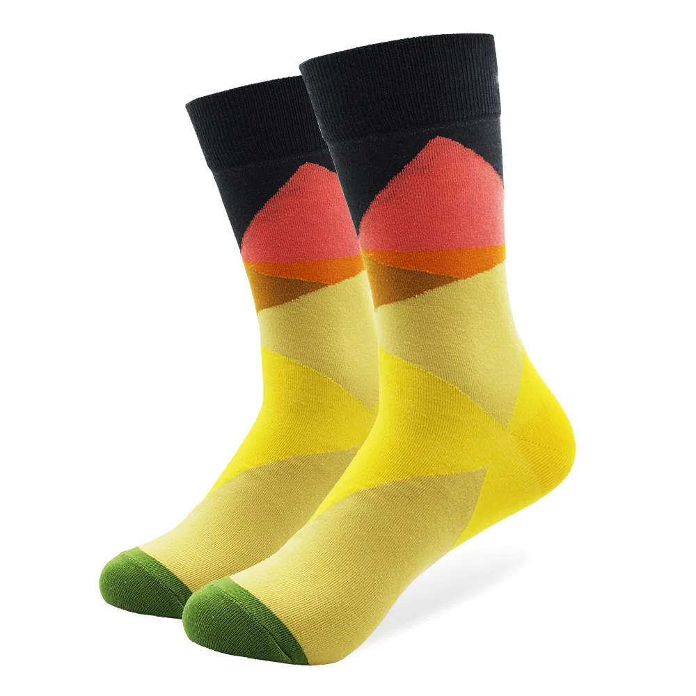 Мужские Носки Happy Dot в полоску разноцветные чесаные хлопковые высококачественные забавные Повседневные носки для скейтеров подарок для мужчин