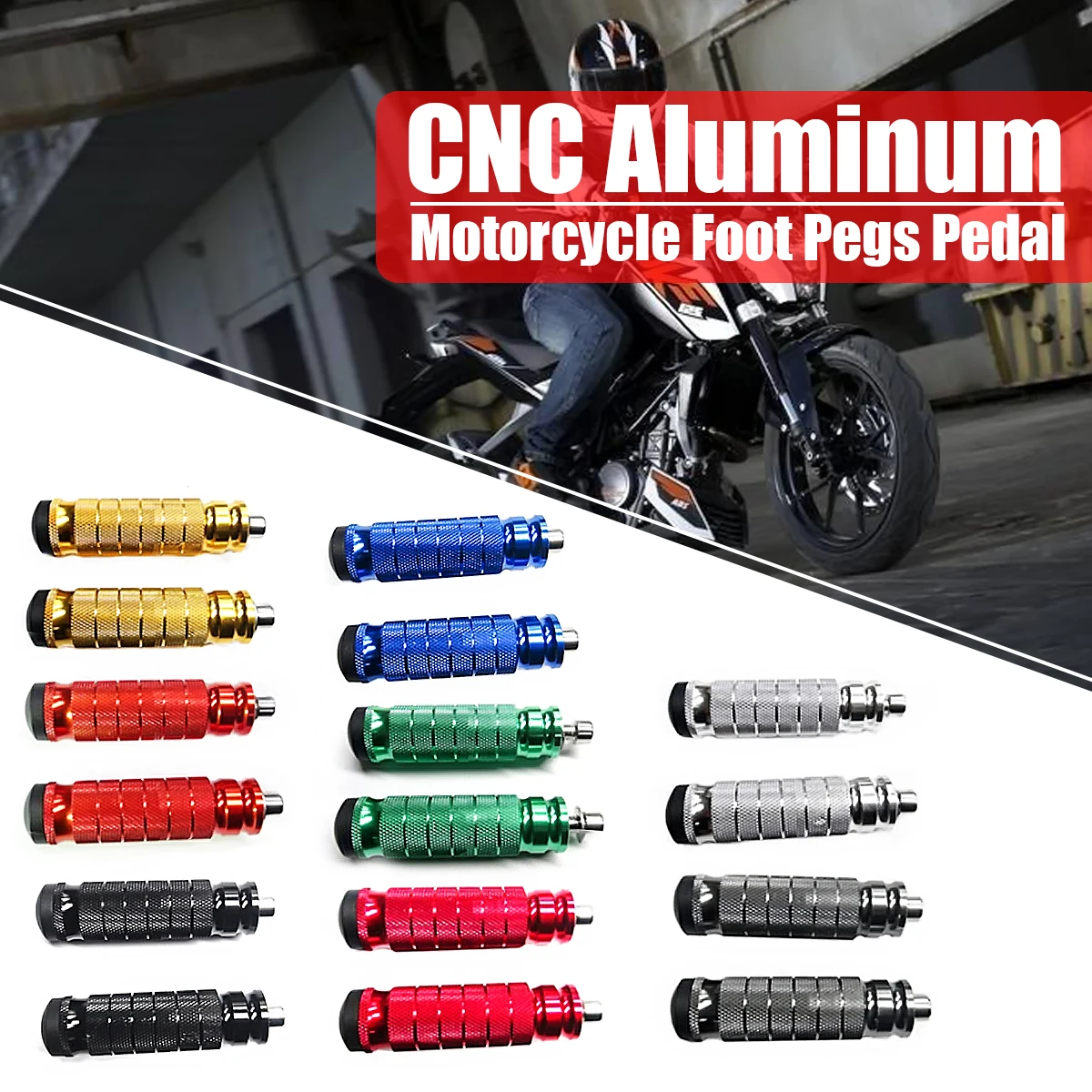 2 Pcs 87MM Length Black CNC Aluminum Motorcycles Folding Footrest Foot Rest Peg
