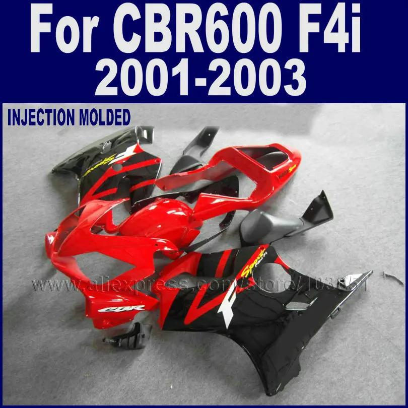 Настроить мотоцикл обтекатели впрыска комплект для Honda 2001 2002 2003 ЦБ РФ 600 F4i 01 02 03 cbr600f4i наборы красный черный обтекателя тела Настроить мотоцикл обтекатели впрыска комплект для Honda 2001 2002 2003 ЦБ РФ 600 F4i 01 02 03 cbr600f4i наборы красный черный обтекателя тела