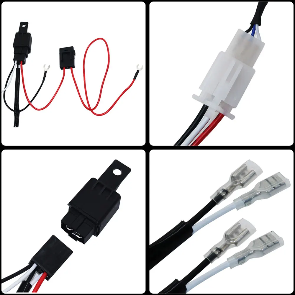 Универсальный Авто кабель жгут проводов комплект 2 светодиодный 9-16 В 180 Вт автомобильный головной светильник противотуманный светильник комплект с 40А реле лопасти предохранителя